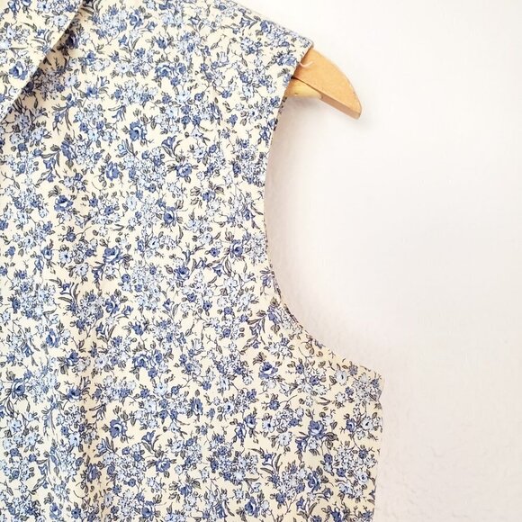 Vintage 90's Top Floral Sleeveless Top Cottagecore - Picture 4 of 8